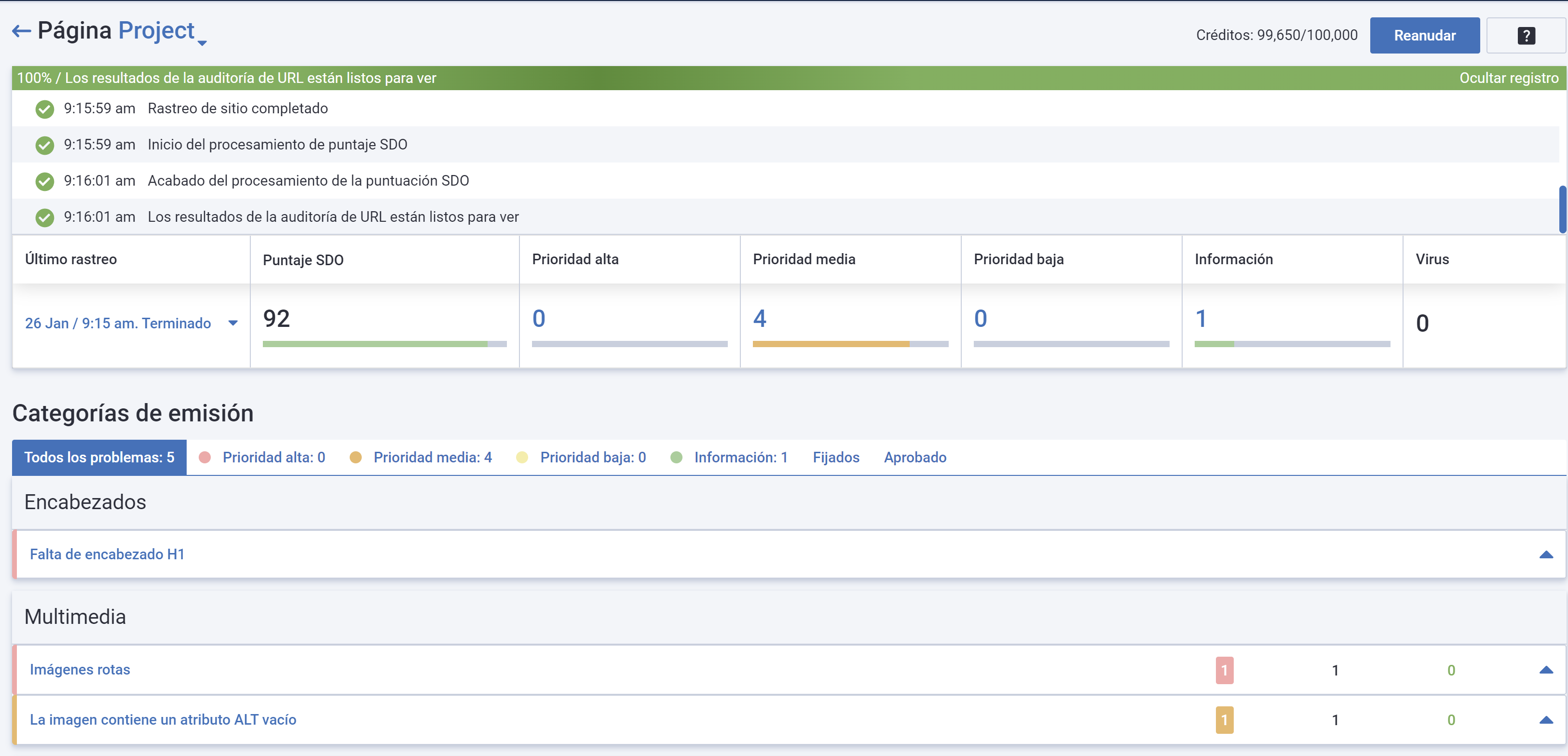 Serpstat page audit