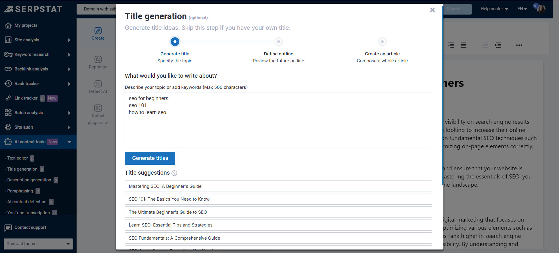 Article builder