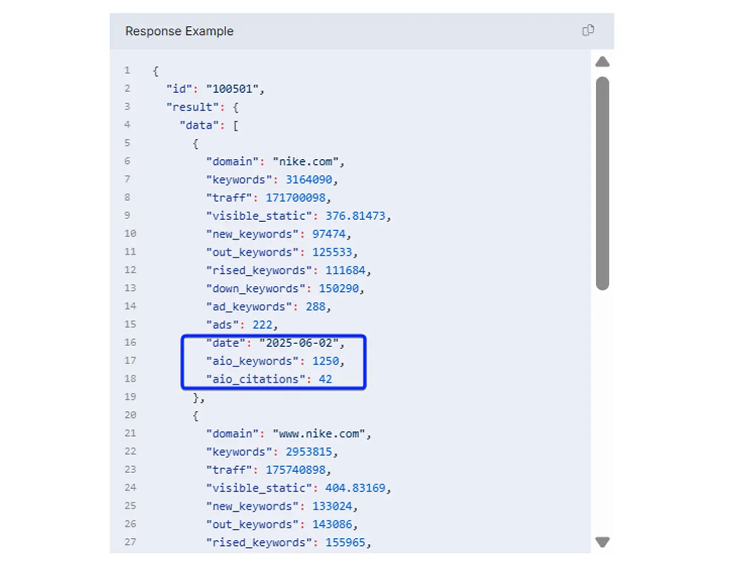 Response Example